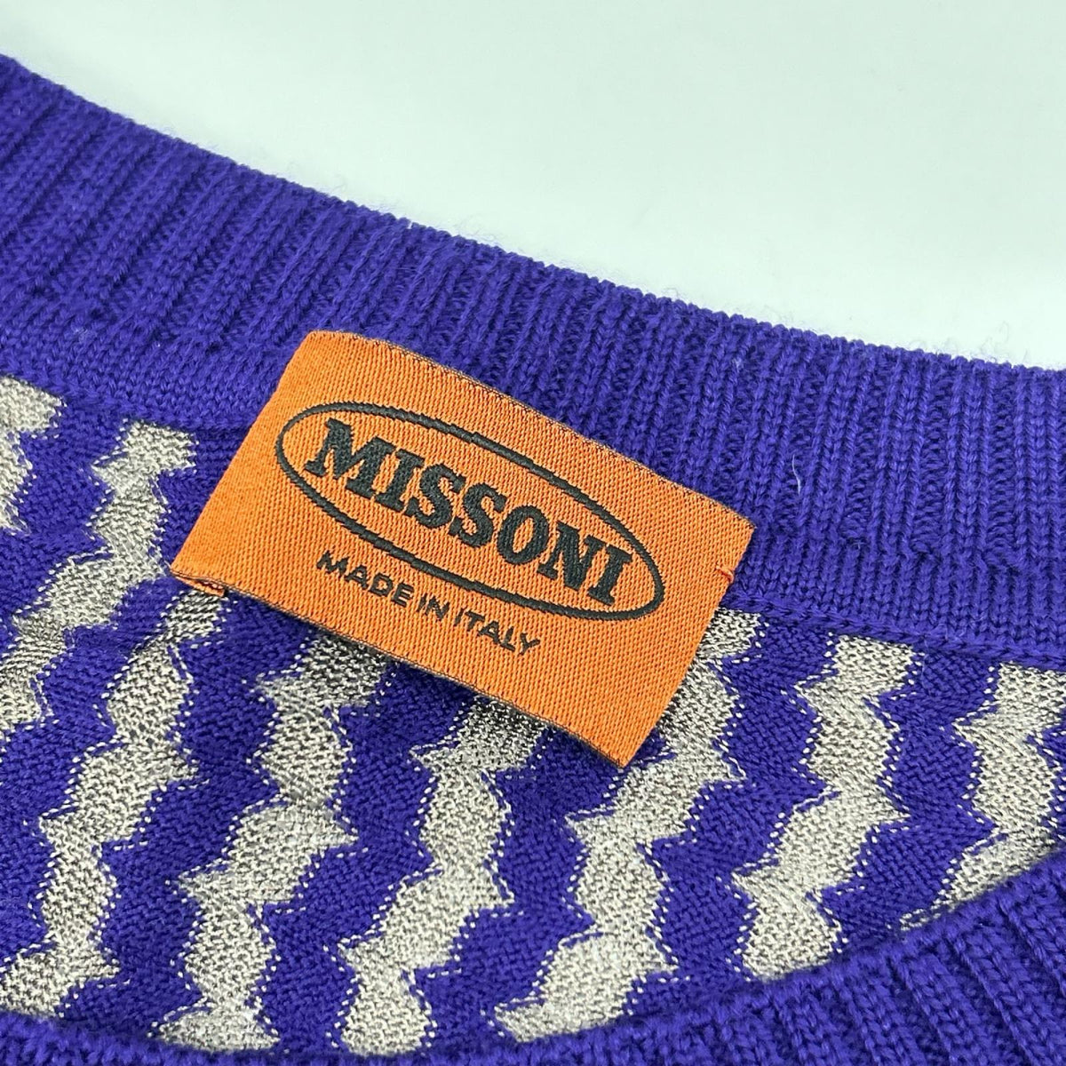 MISSONI ミッソーニ OPMDLW0010 パープル ウールレーヨン 幾何学柄 ニット ワンピース ワンピース