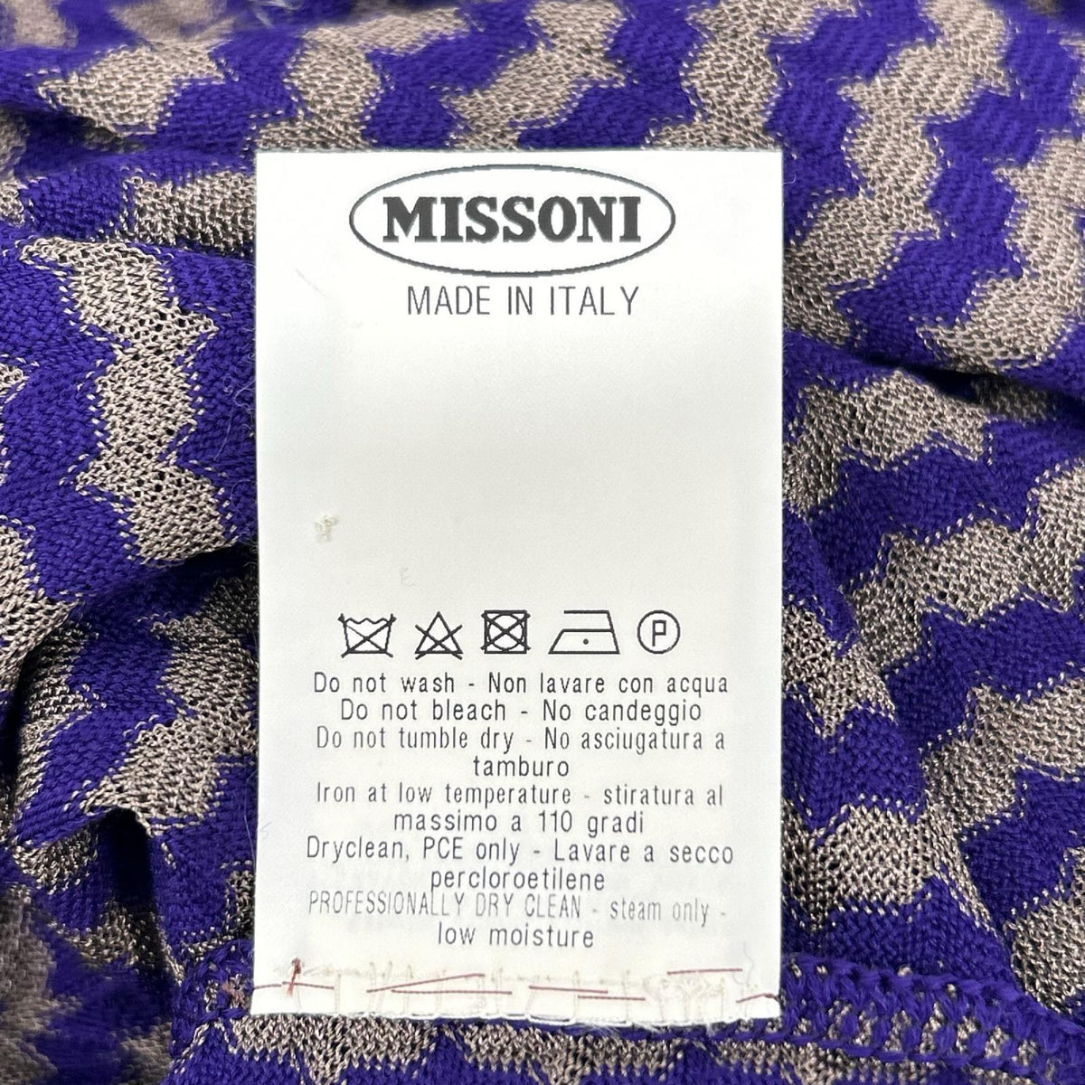 MISSONI ミッソーニ OPMDLW0010 パープル ウールレーヨン 幾何学柄 ニット ワンピース ワンピース