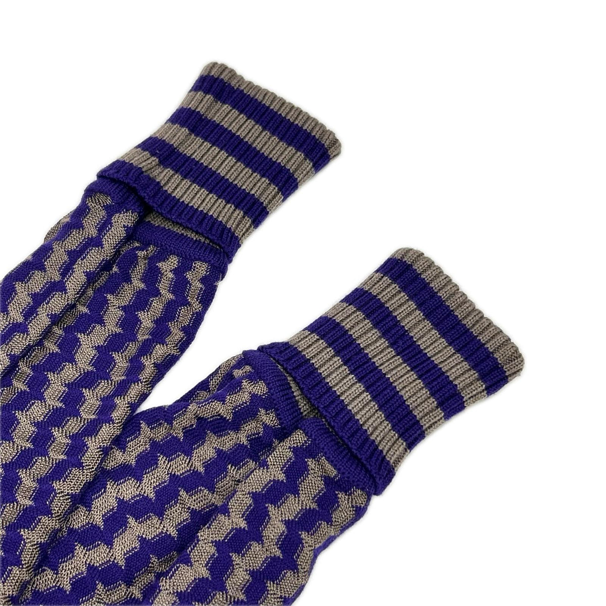 MISSONI ミッソーニ OPMDLW0010 パープル ウールレーヨン 幾何学柄 ニット ワンピース ワンピース