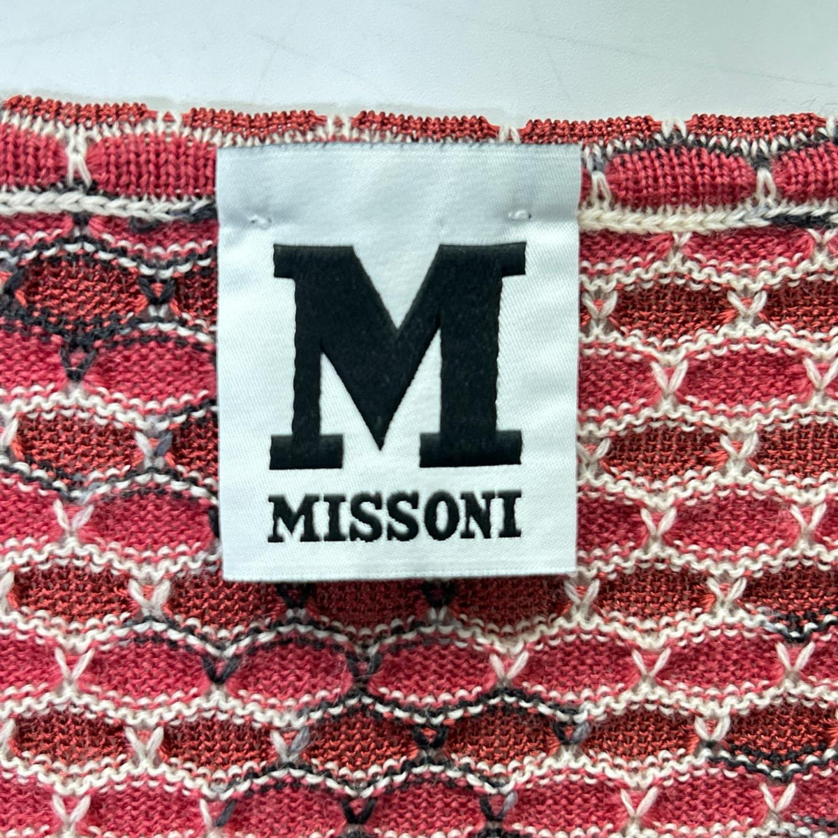 M Missoni エムミッソーニ レッド系 ウールレーヨン Vネック ニットソー トップス
