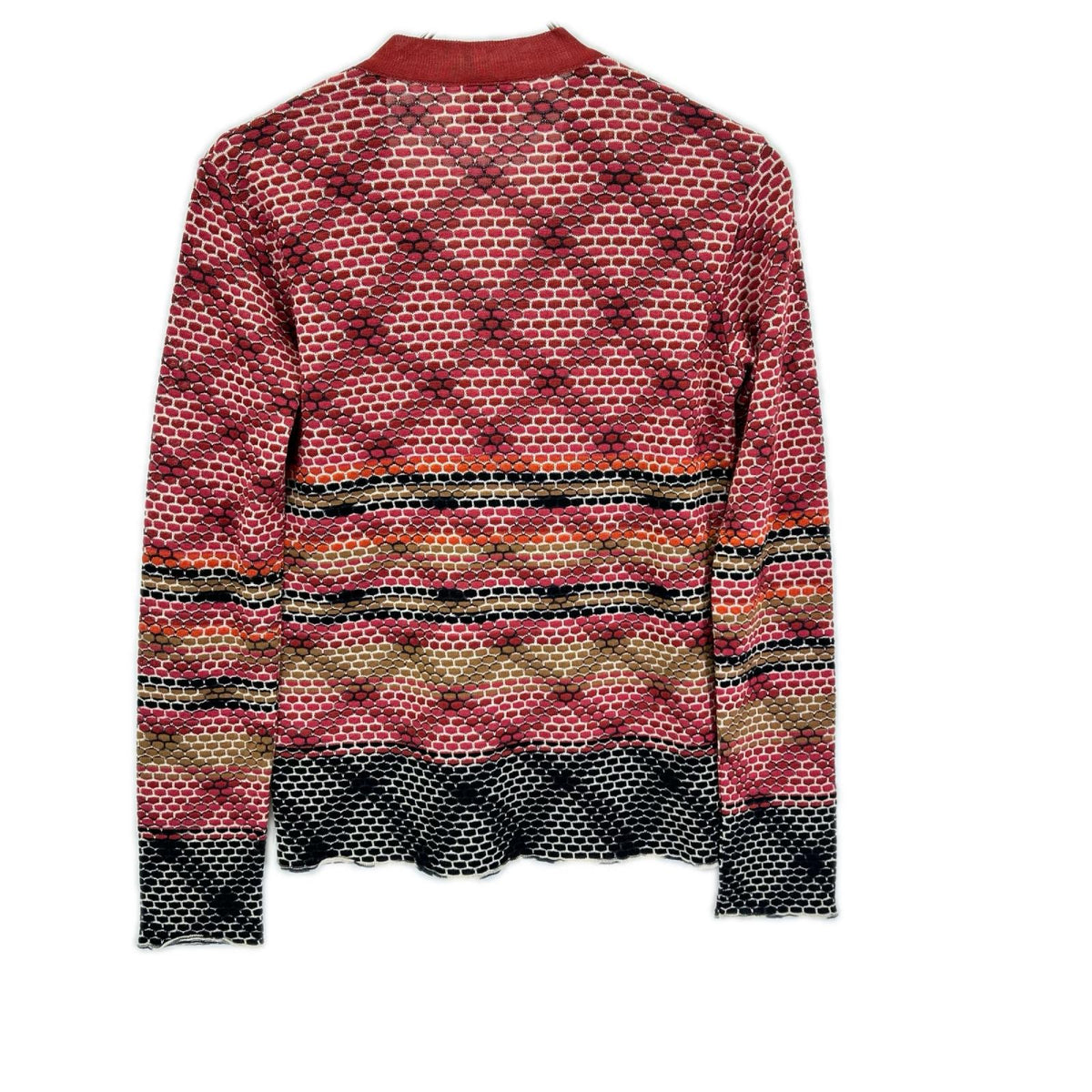 M Missoni エムミッソーニ レッド系 ウールレーヨン Vネック ニット カーディガン トップス