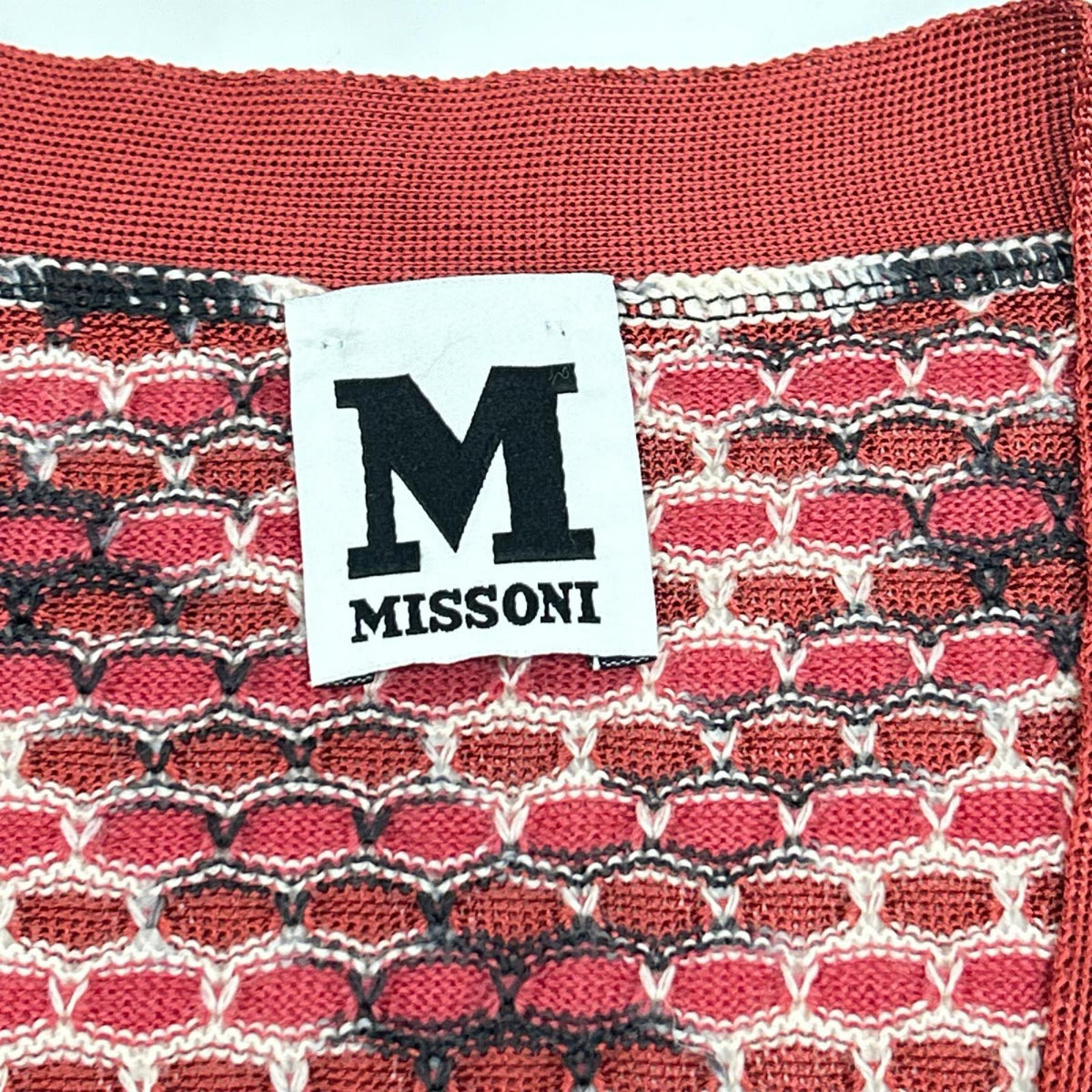 M Missoni エムミッソーニ レッド系 ウールレーヨン Vネック ニット カーディガン トップス