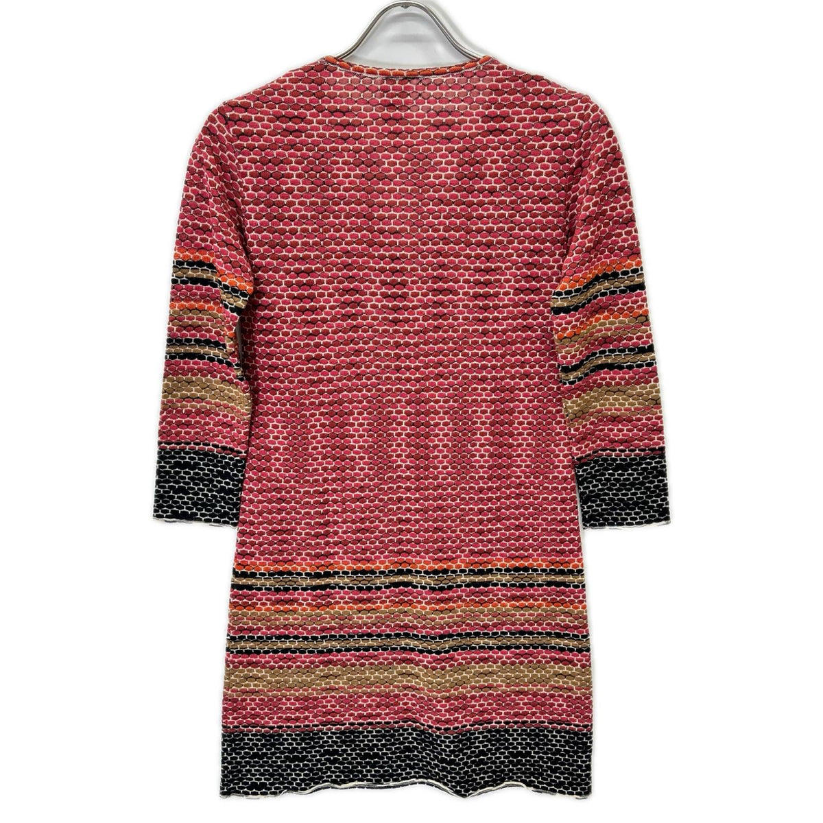 M Missoni エムミッソーニ レッド系 ウールレーヨン Vネック ニット ワンピース ワンピース