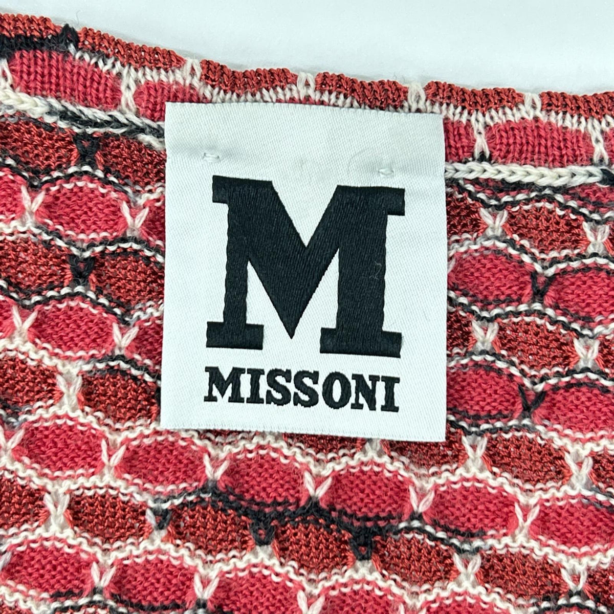 M Missoni エムミッソーニ レッド系 ウールレーヨン Vネック ニット ワンピース ワンピース
