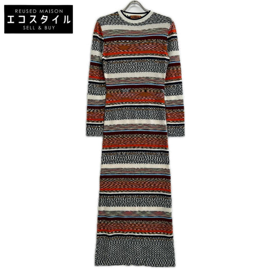 MISSONI ミッソーニ 22年 DS22WG0E マルチカラー ウール ニット マキシドレス ワンピース ワンピース
