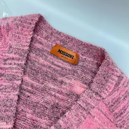 MISSONI ミッソーニ ピンク×グレー ウールレーヨン ニット カーディガン トップス