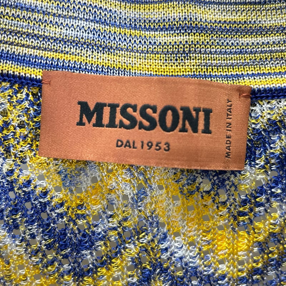 MISSONI ミッソーニ ブルー×イエロー レーヨン マルチカラー シャツワンピース ワンピース