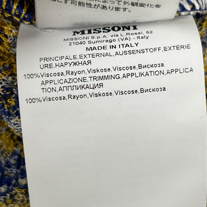 MISSONI ミッソーニ ブルー×イエロー レーヨン マルチカラー シャツワンピース ワンピース
