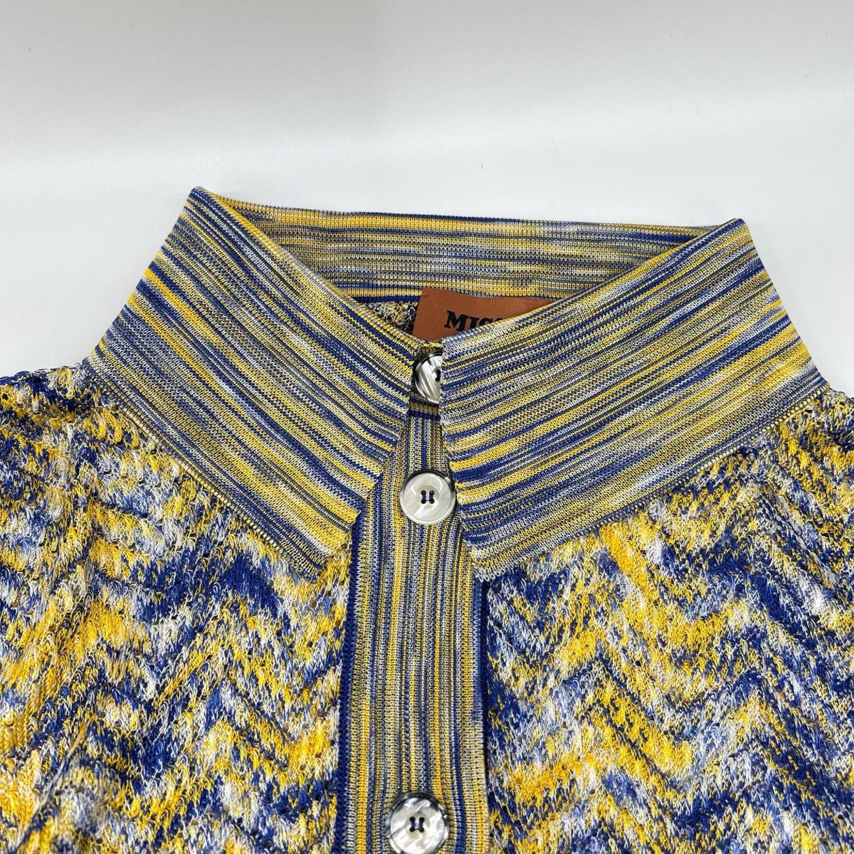 MISSONI ミッソーニ ブルー×イエロー レーヨン マルチカラー シャツワンピース ワンピース