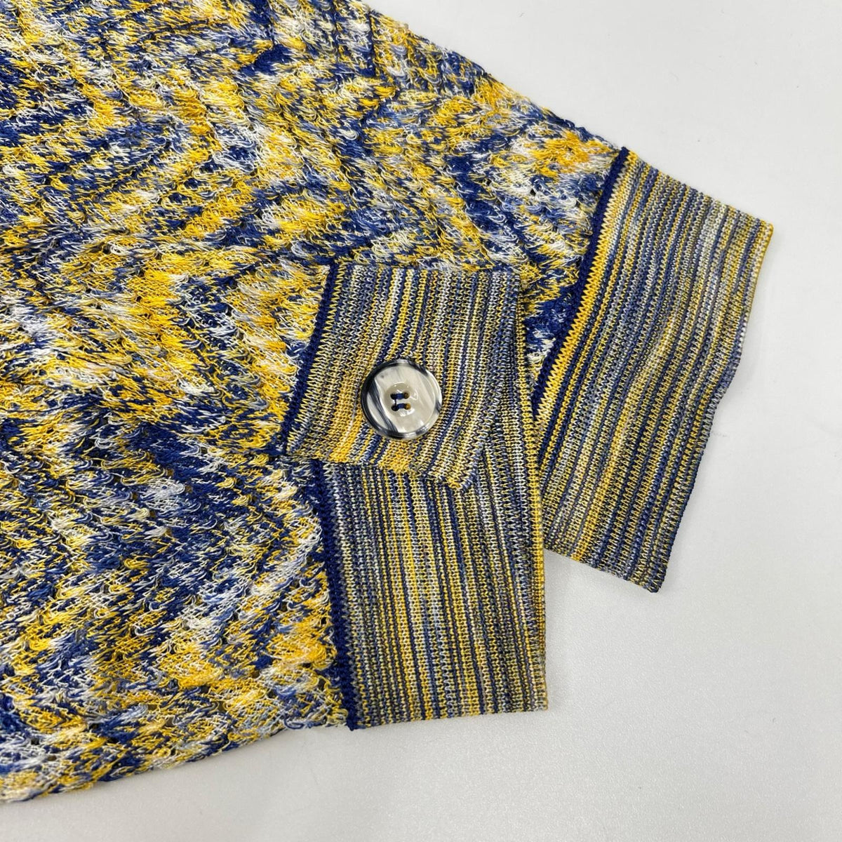 MISSONI ミッソーニ ブルー×イエロー レーヨン マルチカラー シャツワンピース ワンピース