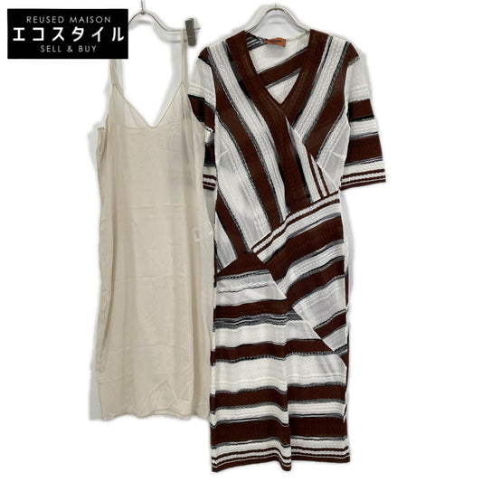 MISSONI ミッソーニ MDG00902 ブラウン×ホワイト コットンレーヨン ワンピース ワンピース