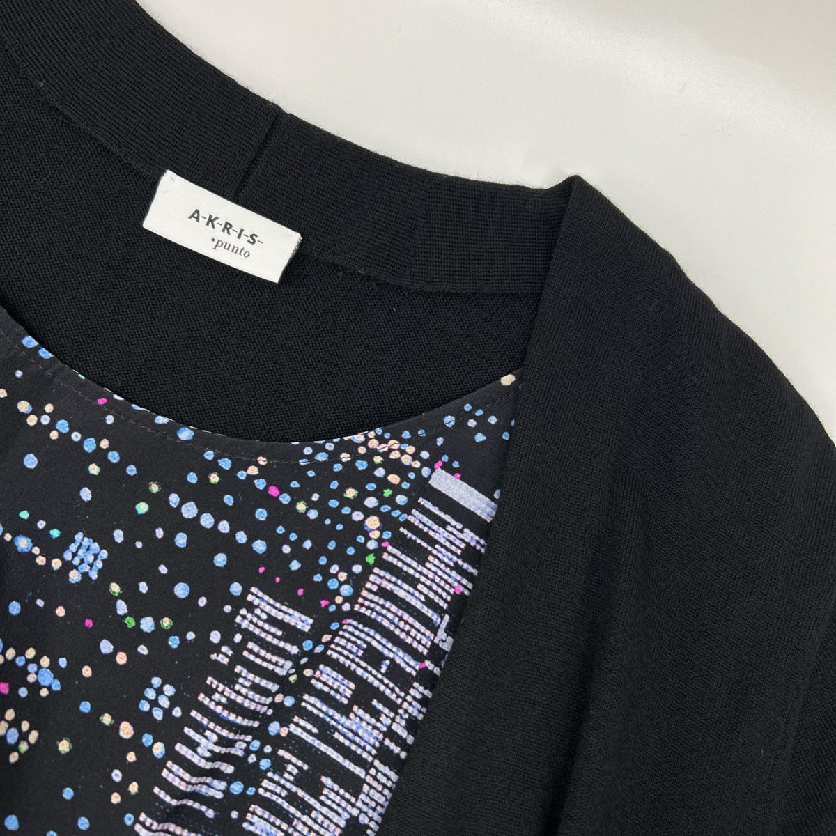 Akris アクリス 【punto】ブラック ウール ドッキング ワンピース ワンピース