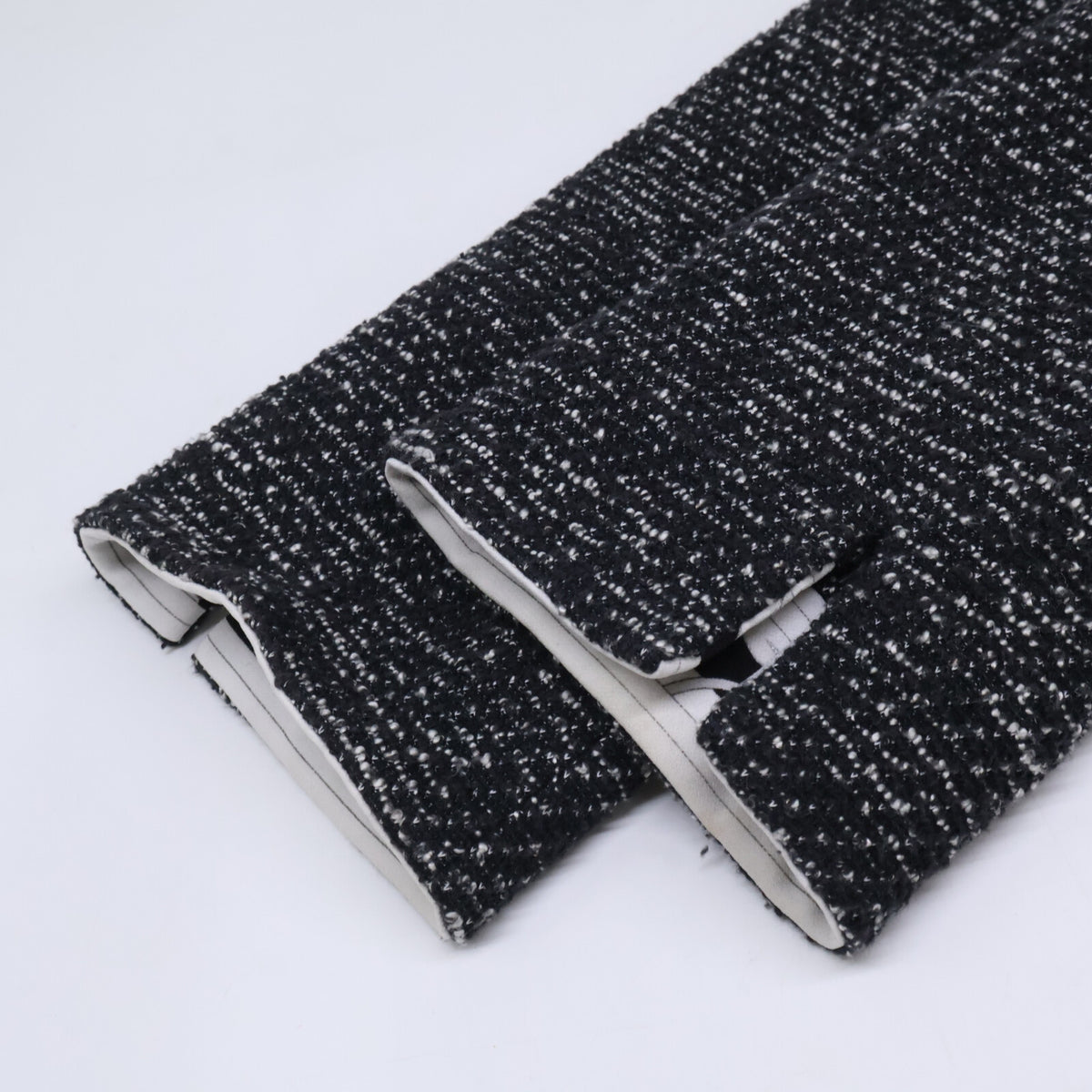 LEONARD レオナール FASHION 0378851 ツイード ノーカラー ロング コート