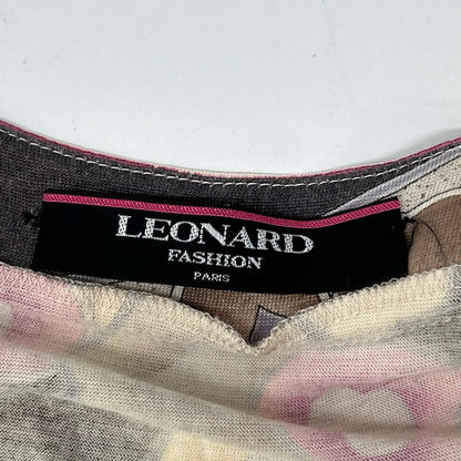 LEONARD レオナール 0329151 ベージュ系 ウールシルク フラワーモチーフ カーディガン トップス