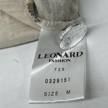 LEONARD レオナール 0329151 ベージュ系 ウールシルク フラワーモチーフ カーディガン トップス