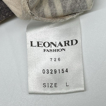 LEONARD レオナール 0329154 ベージュ系 ウールシルク フラワーモチーフ プルオーバー トップス