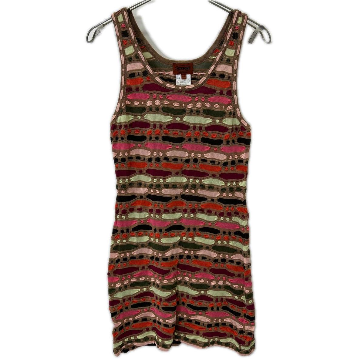MISSONI ミッソーニ ベージュ系 マルチカラー レーヨン ノースリーブ ワンピース ワンピース