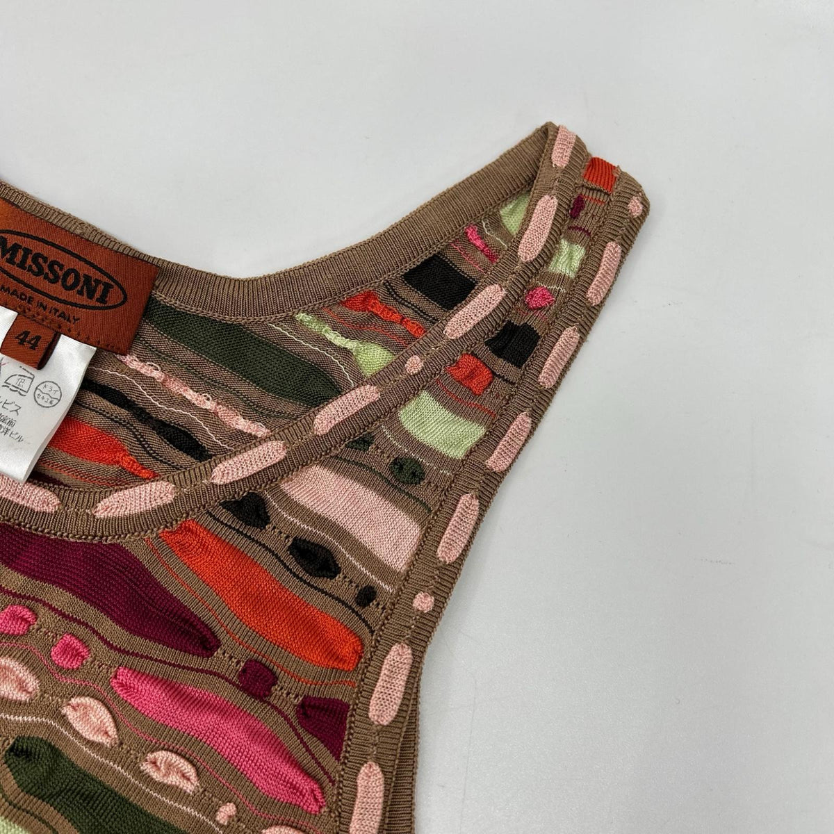 MISSONI ミッソーニ ベージュ系 マルチカラー レーヨン ノースリーブ ワンピース ワンピース