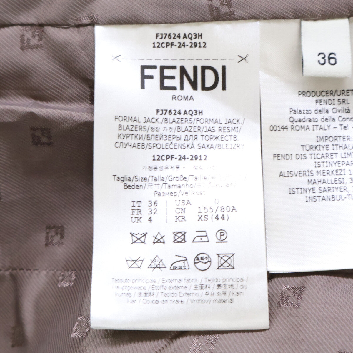 FENDI フェンディ 24年 FJ7624 AQ3H ブラウン ウール テーラードジャケット ジャケット