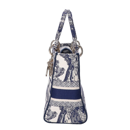 Christian Dior クリスチャンディオール 美品 LADY D-LITE ミディアム トワルドゥジュイ エンブロイダリー 2WAYショルダーバッグ ハンドバッグ