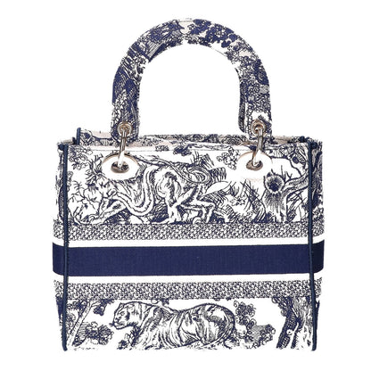 Christian Dior クリスチャンディオール 美品 LADY D-LITE ミディアム トワルドゥジュイ エンブロイダリー 2WAYショルダーバッグ ハンドバッグ