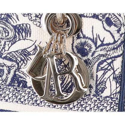 Christian Dior クリスチャンディオール 美品 LADY D-LITE ミディアム トワルドゥジュイ エンブロイダリー 2WAYショルダーバッグ ハンドバッグ