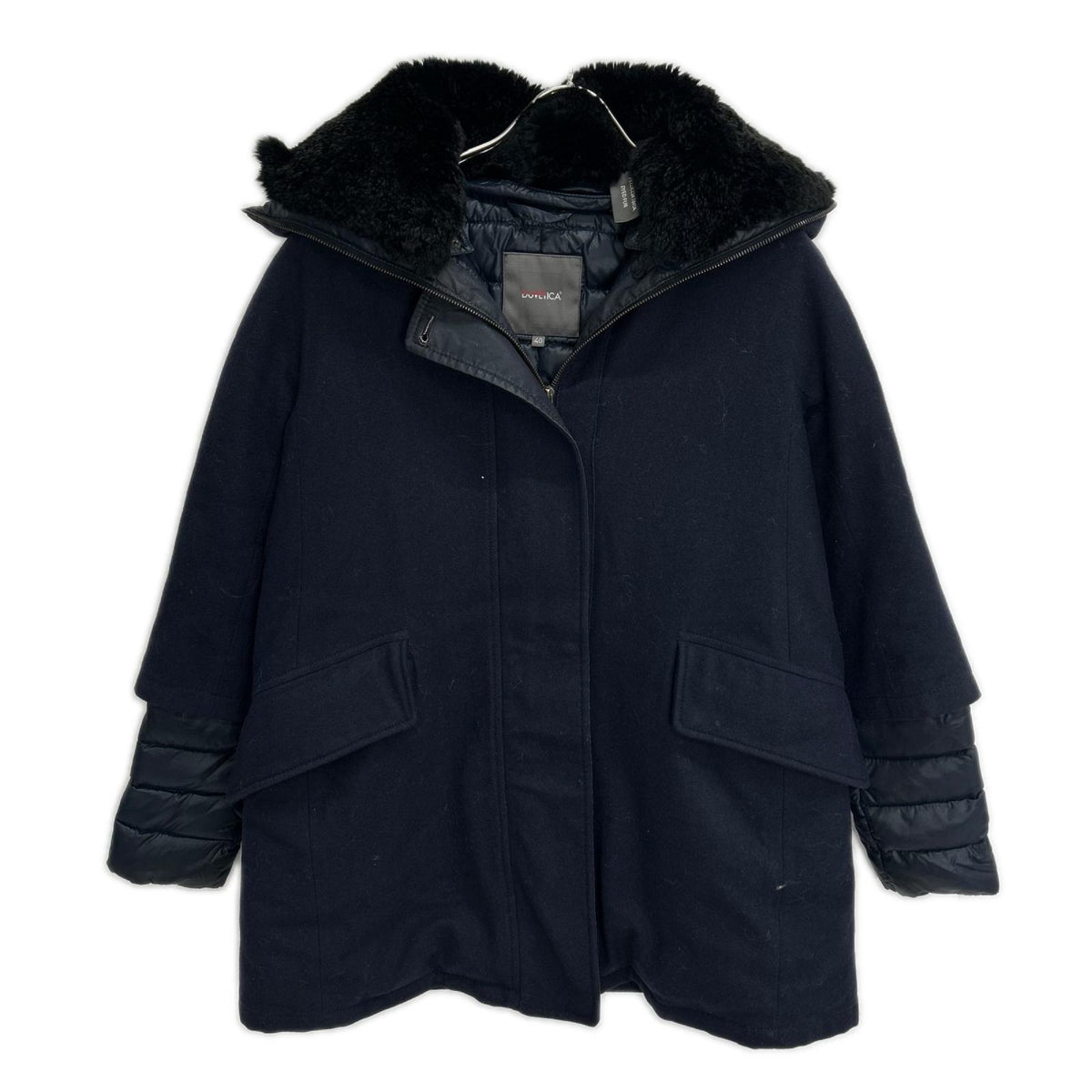 DUVETICA デュベティカ EILISH ネイビー ファー付き レイヤード ダウンジャケット ジャケット