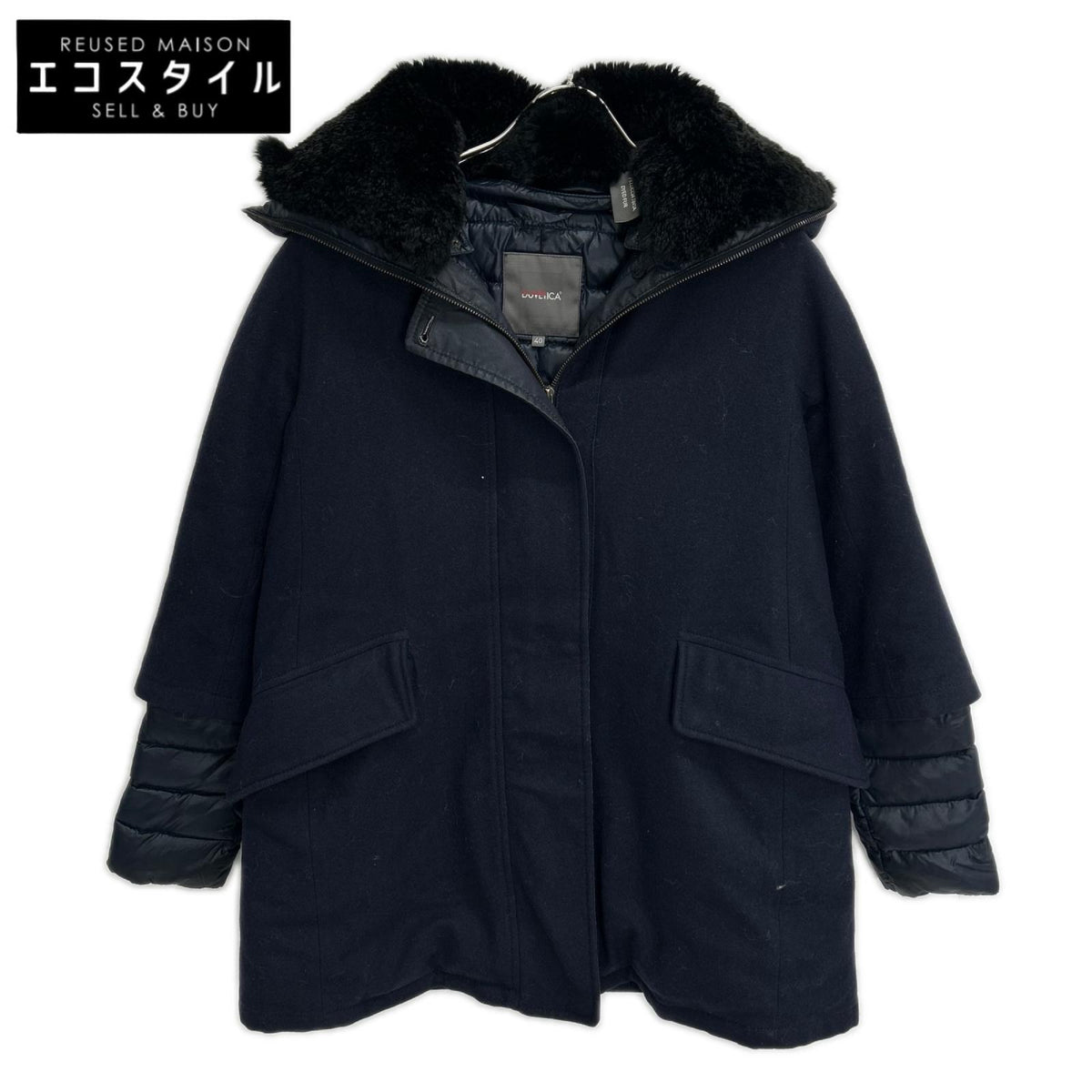 DUVETICA デュベティカ EILISH ネイビー ファー付き レイヤード ダウンジャケット ジャケット