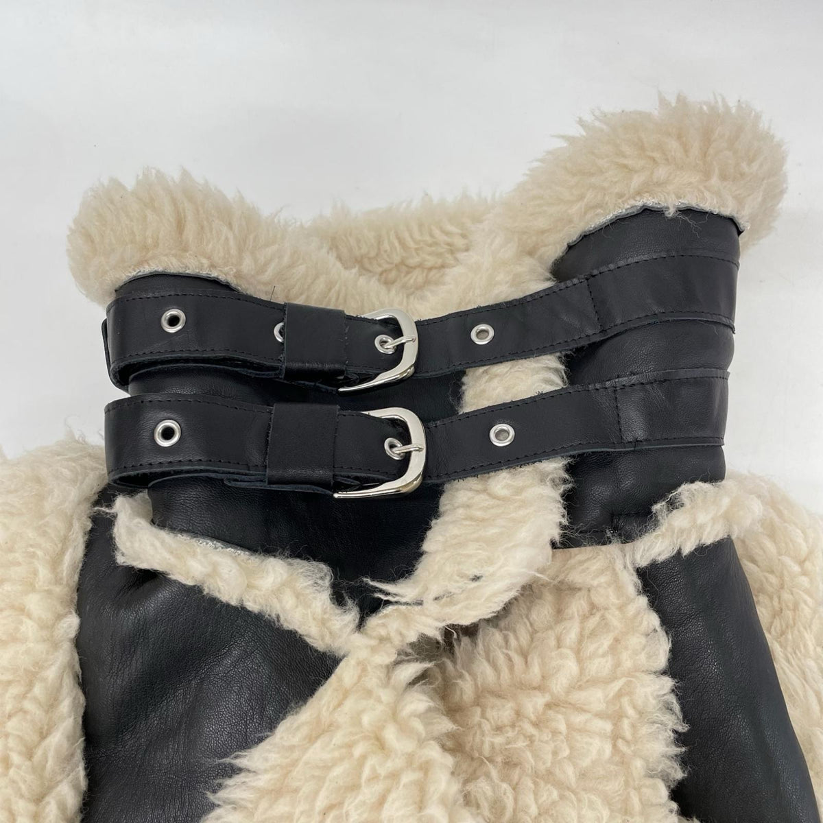 sacai サカイ 22-06278 22AW ブラック フェイクレザー ファーボアジャケット ジャケット