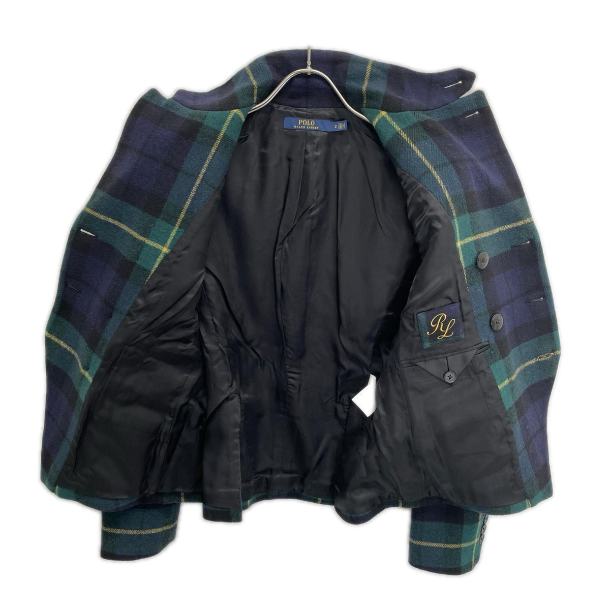 POLObyRalphLauren ポロラルフローレン 211765389001 グリーン タータンチェック ダブルブレストジャケット ジャケット
