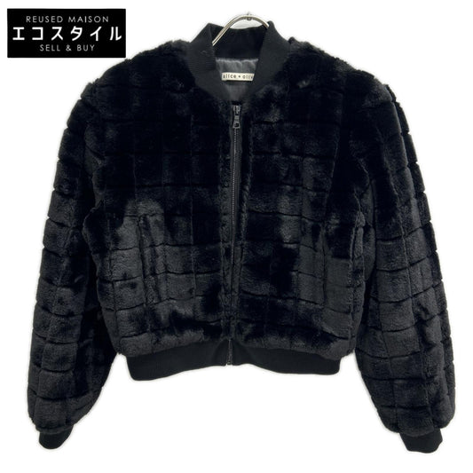 alice+olivia Alice + Olivia CC209X13218 Black faux-fur bomber jacket jacket