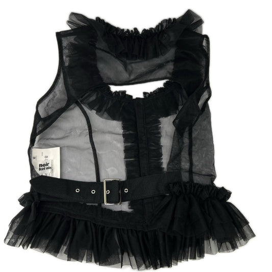 COMMEdesGARCONSNoirKeiNinomiya Comme des Garçons Noir Kei Ninomiya 3I-B001 22SS Black Rille Design Nylon Tulle Vest Top