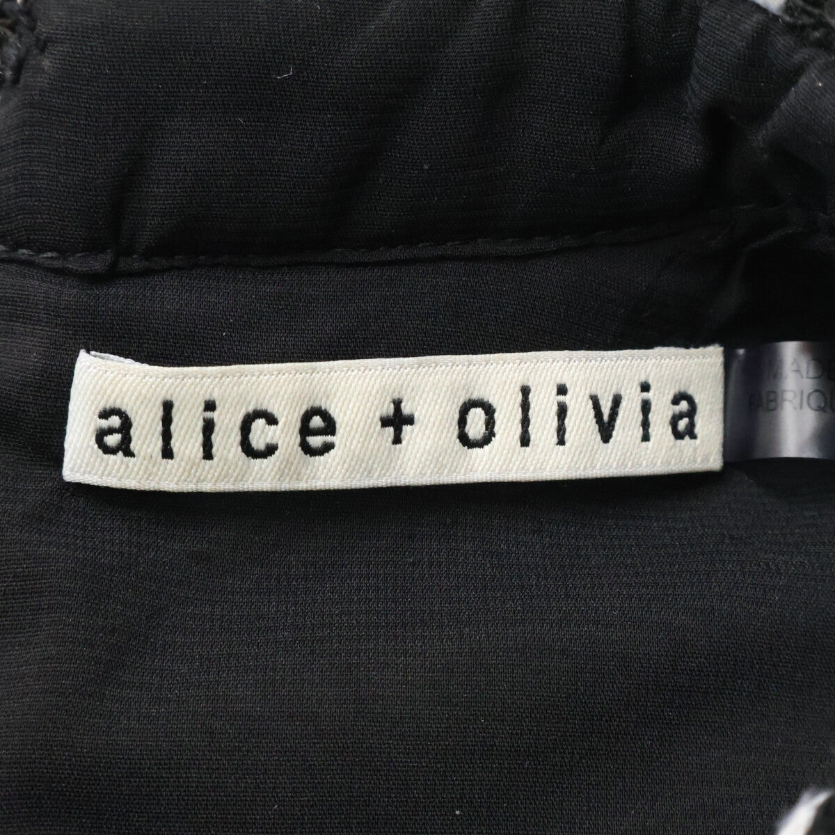 alice+olivia アリスオリビア CC210018529 ブラック チェック ビジュー ツイード ノースリーブ ワンピース ワンピース