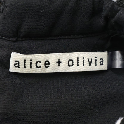 alice+olivia アリスオリビア CC210018529 ブラック チェック ビジュー ツイード ノースリーブ ワンピース ワンピース
