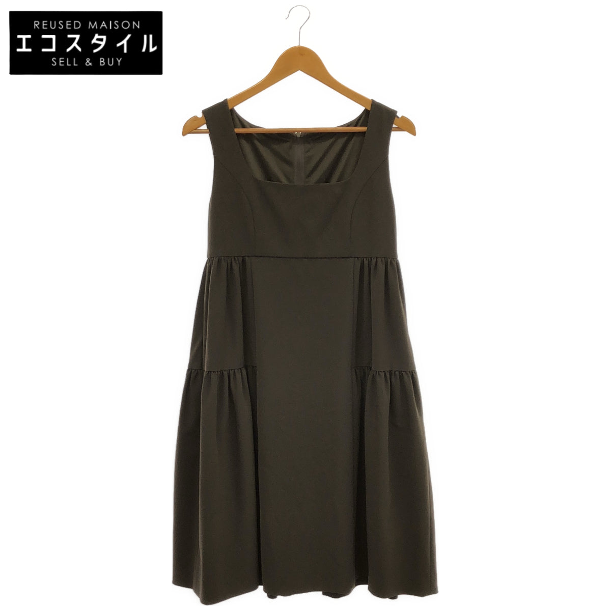 FOXEY NEW YORK フォクシーニューヨーク 27879 ブラウン レディエンパイア ノースリーブ フレア ワンピース トップス
