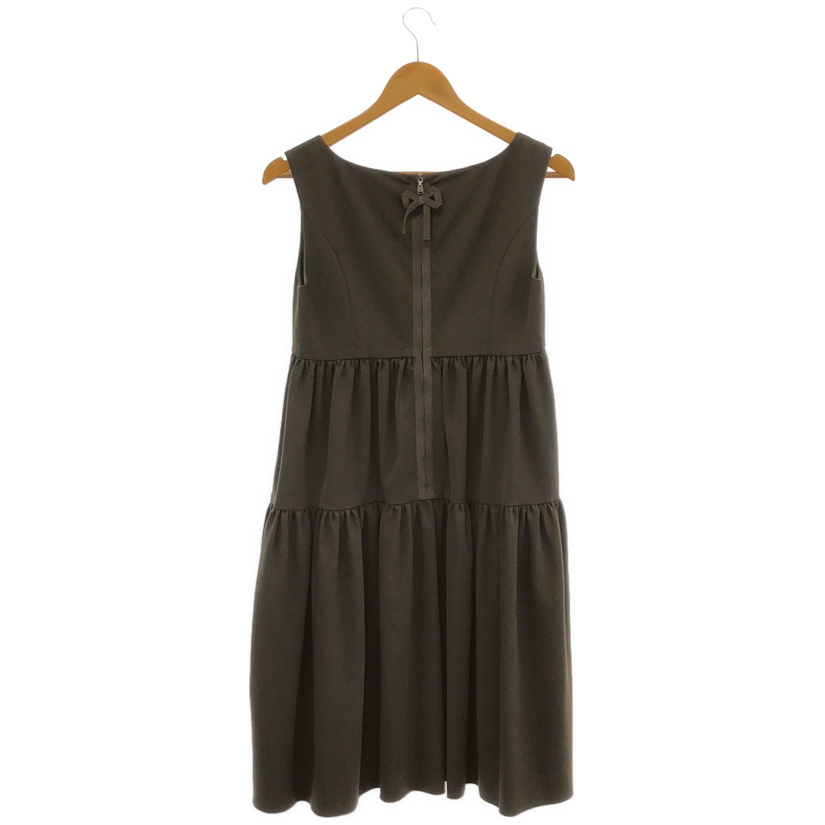 FOXEY NEW YORK フォクシーニューヨーク 27879 ブラウン レディエンパイア ノースリーブ フレア ワンピース トップス