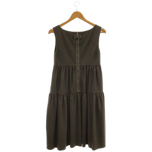 FOXEY NEW YORK フォクシーニューヨーク 27879 ブラウン レディエンパイア ノースリーブ フレア ワンピース トップス