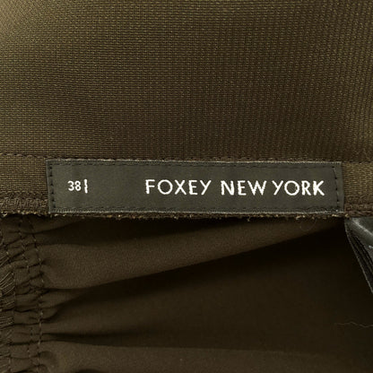 FOXEY NEW YORK フォクシーニューヨーク 27879 ブラウン レディエンパイア ノースリーブ フレア ワンピース トップス