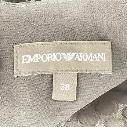 EMPORIOARMANI エンポリオアルマーニ 6H2A802NMBZ ブラックプリーツ ポルカドット ジョーゼット ミディ ドレス ワンピース
