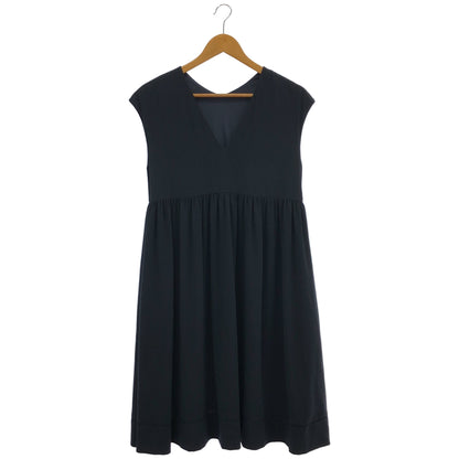 FOXEY NEW YORK フォクシーニューヨーク 35960 ネイビー Vネック ギャザーデザインノースリーブ ワンピース トップス