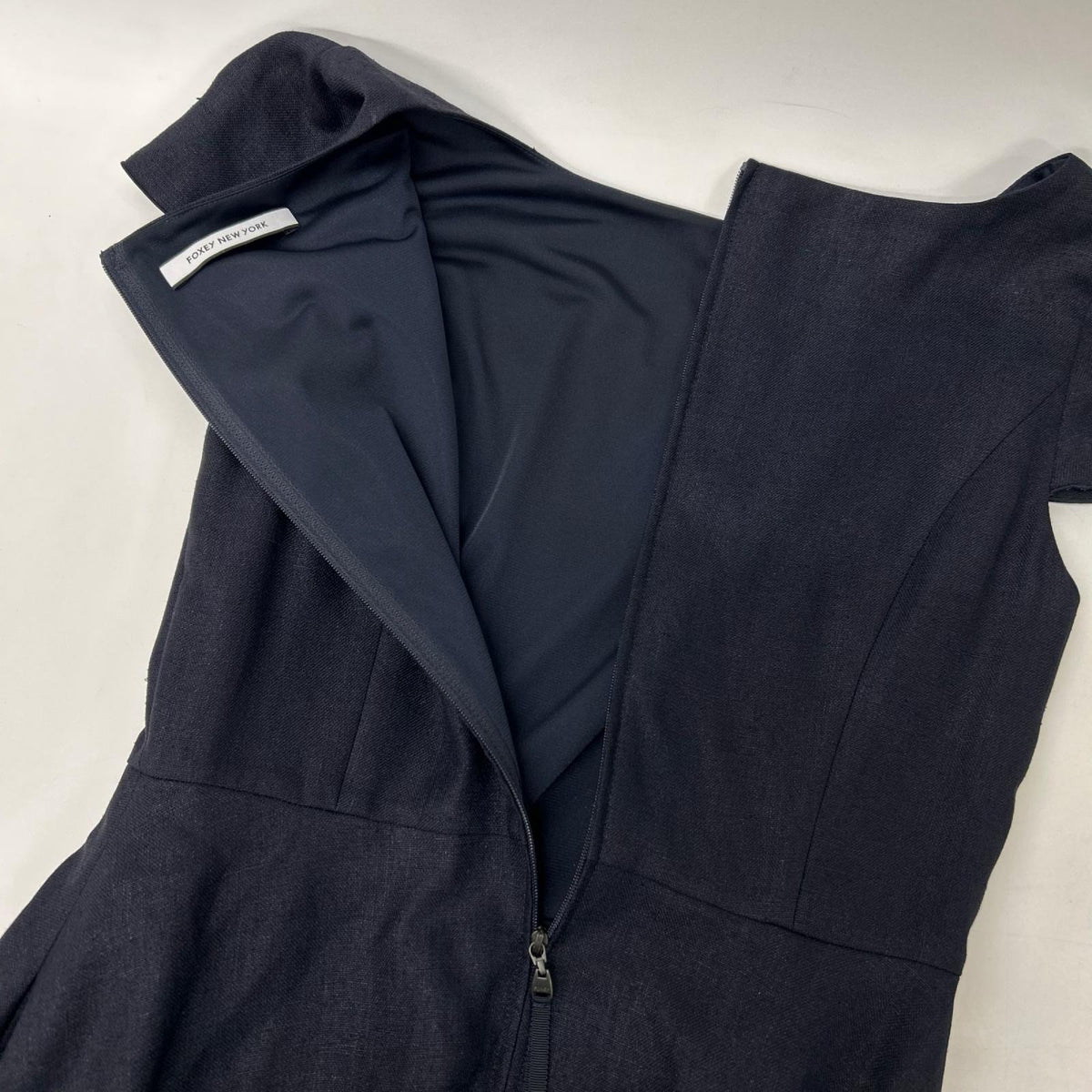FOXEY NEW YORK フォクシーニューヨーク 38318 ネイビー ノースリーブ サラサラリネンドレス ワンピース ワンピース