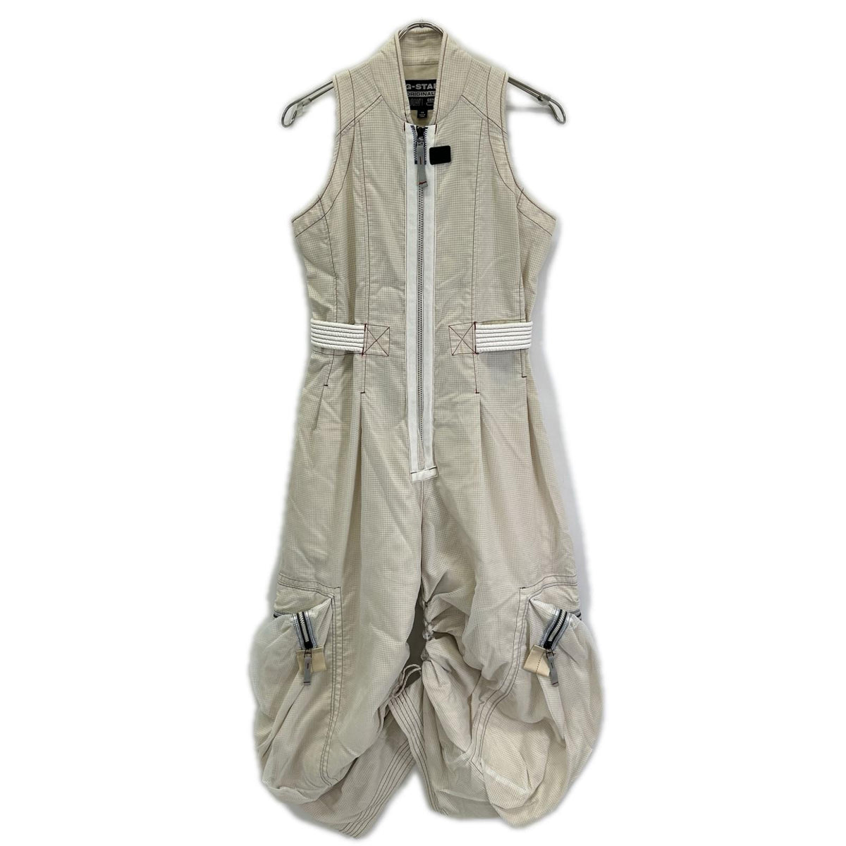 G-STAR RAW ジースターロゥ D21467-C651-110 ホワイト E Razor Jumpsuit サロペット オーバーオール オールインワン
