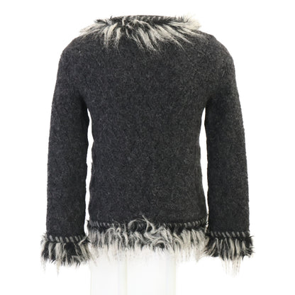 CHANEL シャネル 【美品/国内正規】P39892K02839 アルパカｘカシミヤ フリンジトリム ノーカラージャケット ジャケット