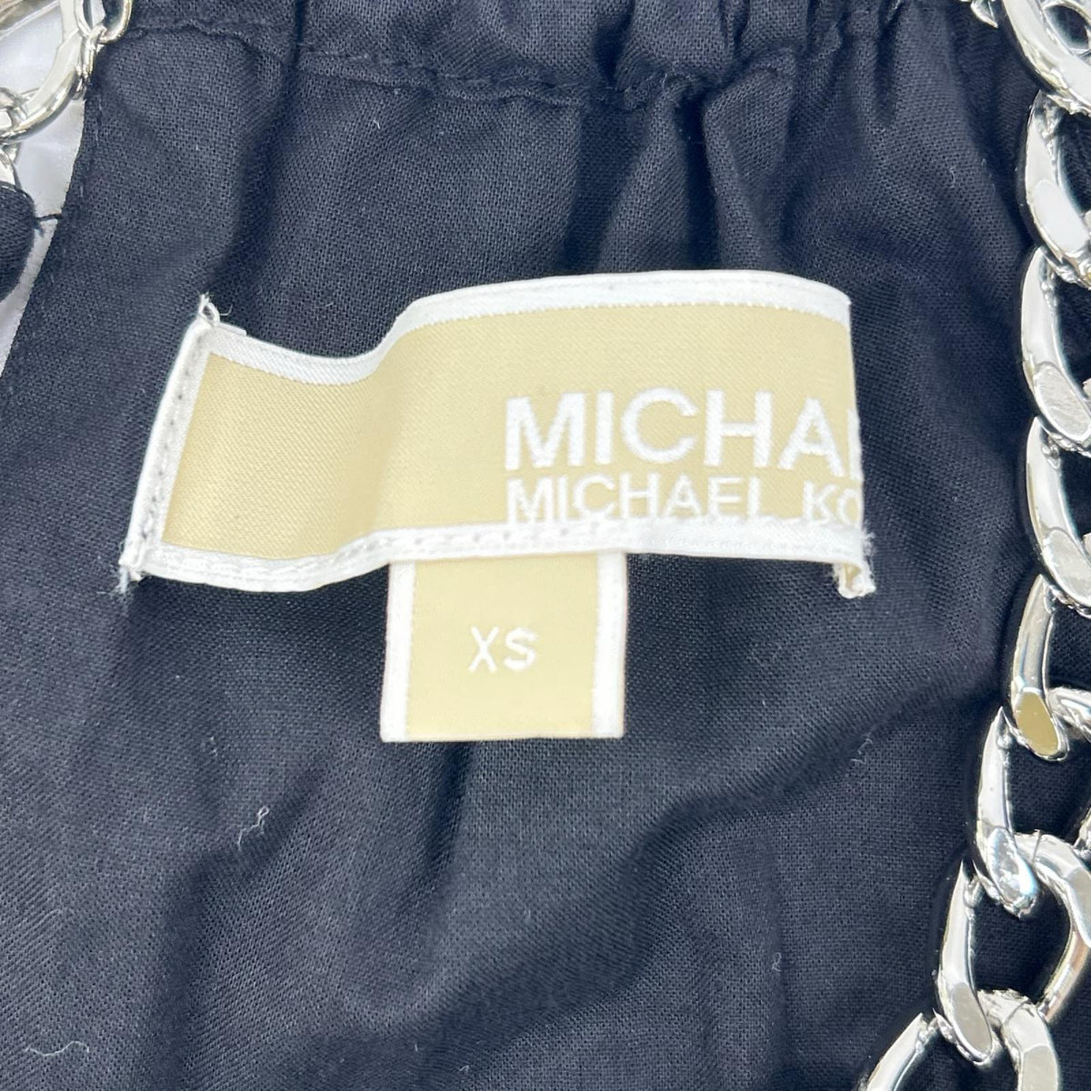 MICHAEL KORS マイケルコース MS381P04YJ ブラック チェーンホルター コットンローン ミディドレス ワンピース