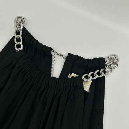 MICHAEL KORS マイケルコース MS381P04YJ ブラック チェーンホルター コットンローン ミディドレス ワンピース