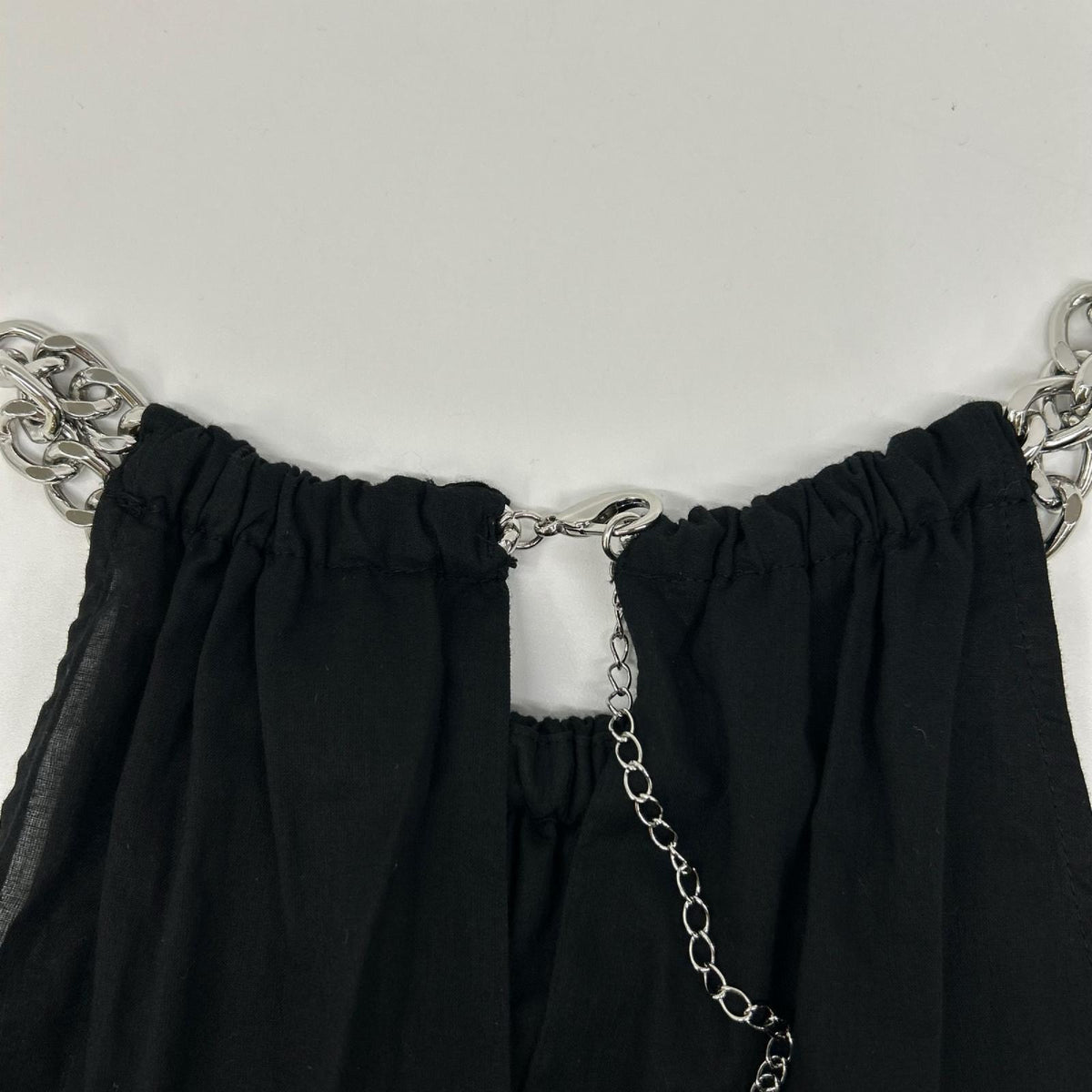 MICHAEL KORS マイケルコース MS381P04YJ ブラック チェーンホルター コットンローン ミディドレス ワンピース