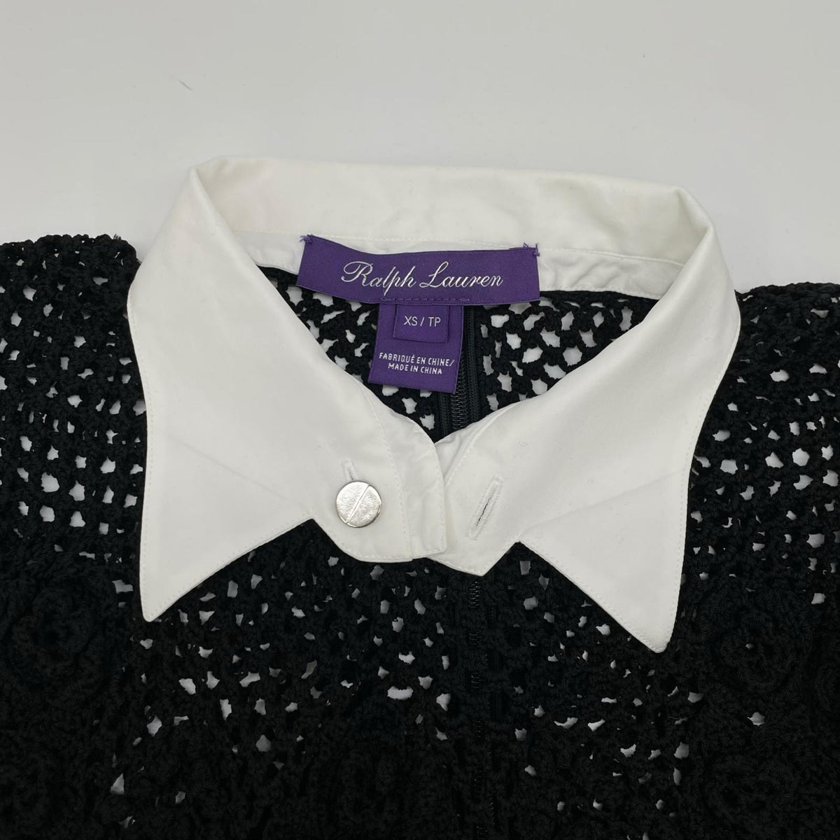 RalphLauren PURPLE LABEL ラルフローレン パープルレーベル ブラック シルク フラワー刺繍 ニット ワンピース ワンピース