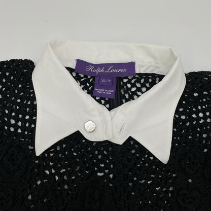 RalphLauren PURPLE LABEL ラルフローレン パープルレーベル ブラック シルク フラワー刺繍 ニット ワンピース ワンピース