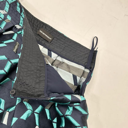 EMPORIOARMANI エンポリオアルマーニ 9NN23T 92111 ネイビー 総柄 Aライン スカート スカート