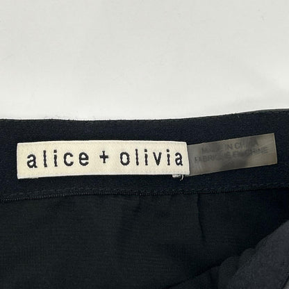 alice+olivia アリスオリビア ブラック フェイクレザー フラワー刺繍 ミニスカート スカート